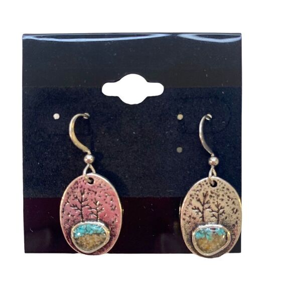 Beautiful Sand Tree Earrings Drop Earrings. Matching Necklace Available - Picture 4 of 5